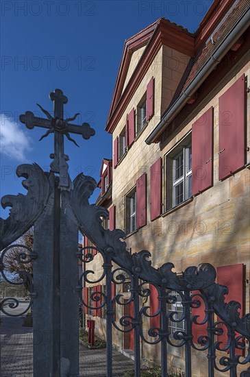 Historic vicarage from1734 of the St.Egidienkirche, Beerbach, Middle Franconia, Bavaria, Germany,