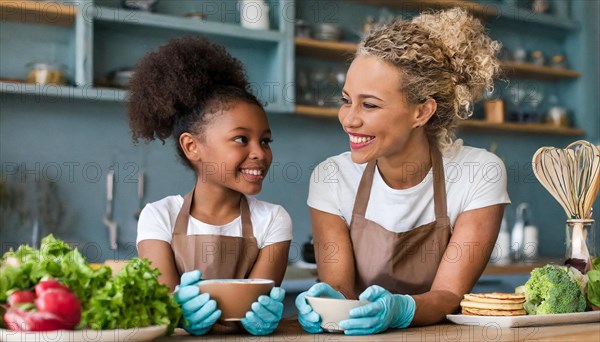 KI generated, woman, woman, 30, 35, blonde, blond, blonde, kitchen, sink, kitchen table, dishes,
