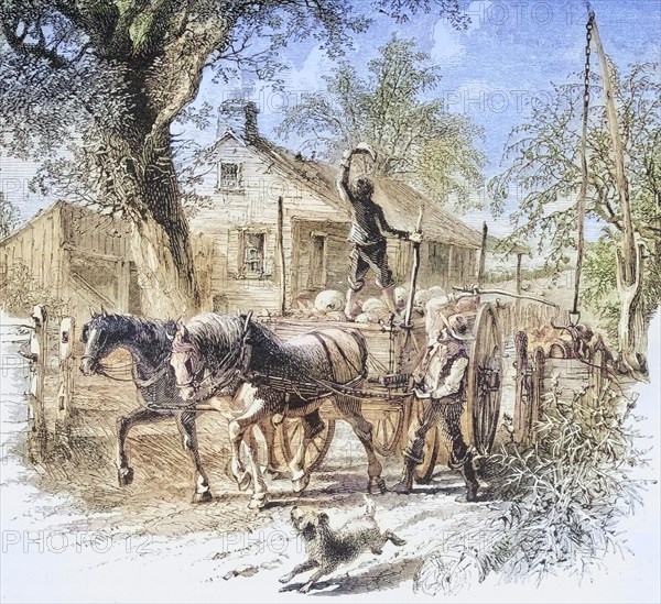 Homestead in Kansas in the 1870s. From American Pictures Drawn With Pen And Pencil by Rev Samuel