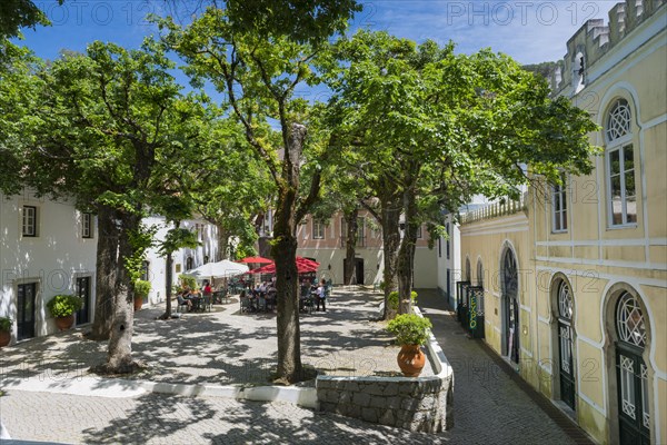 Square with cafe, village square, gastronomy, public square, centre, meeting point, village,