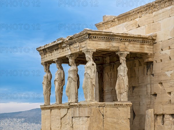 The Porch of the Maidens, Erechtheion or Erechtheum, Temple of Athena Polias, Acropolis of Athens,