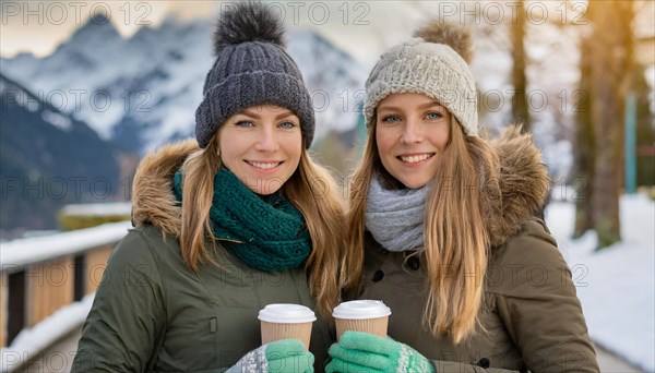 AI generated, human, humans, person, persons, woman, woman, 20, 25, years, two persons, outdoor,