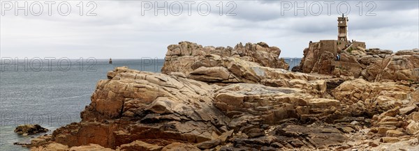 Phare du Paon, peacock lighthouse, Ile de Brehat, Cotes d'Armor department, Brittany, France,