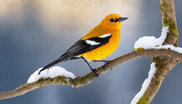KI generated, animal, animals, bird, birds, biotope, habitat, one, individual, blue sky, foraging,