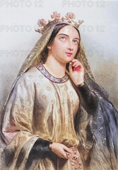 Berengaria of Navarre, c. 1163/65-1230, queen and wife of Richard I of England. Engraved by B.