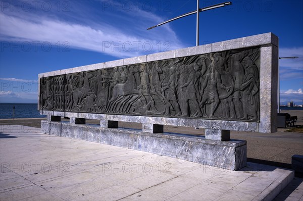 Relief, Monument, Battle of Issos with commander Alexander the Great, Promenade, Thessaloniki,