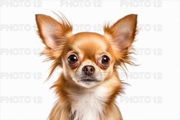 Portrait of Chihuahua dog on white background. KI generiert, generiert AI generated