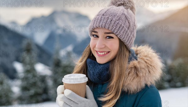 AI generated, human, humans, person, persons, woman, woman, one, coffee, coffee cup, coffee to go,