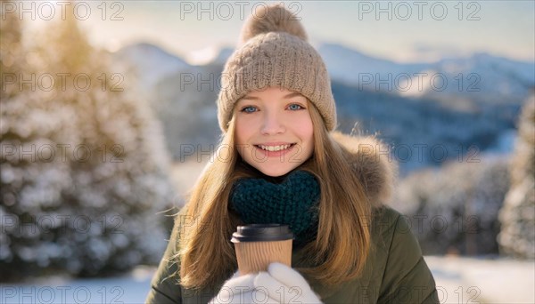 AI generated, human, humans, person, persons, woman, woman, 25, years, one person, outdoor, ice,