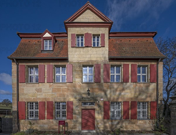 Historic vicarage from1734 of the St.Egidienkirche, Beerbach, Middle Franconia, Bavaria, Germany,