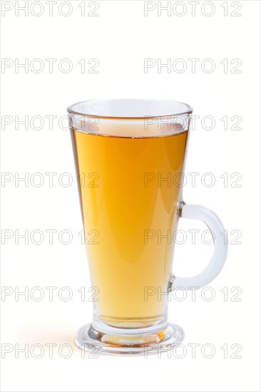 Glass of green grape juice isolated on white background. Morninig, spring, healthy drink concept.