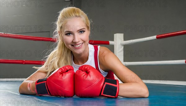 AI generated, woman, woman, 35, years, Thai, Thai, sport, boxing, gloves, Thai boxing, Muay Thai,