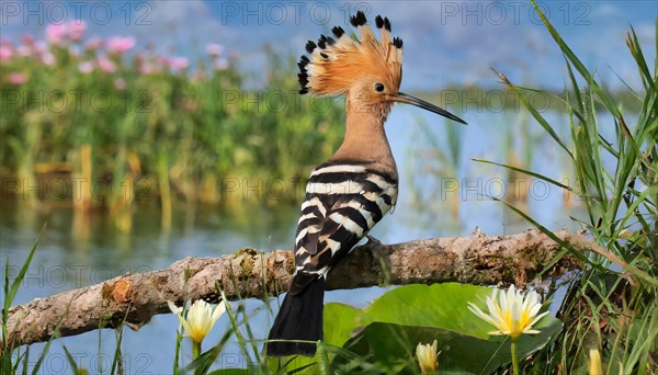 KI generated, animal, animals, bird, birds, biotope, habitat, a, individual, water, reeds, water