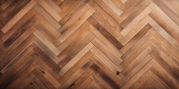 Wooden flooring with herringbone pattern. KI generiert, generiert AI generated