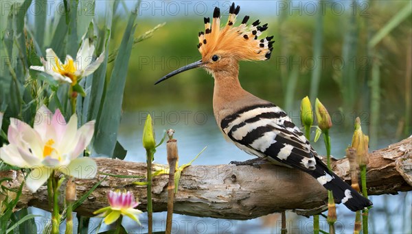 KI generated, animal, animals, bird, birds, biotope, habitat, a, individual, water, reeds, water