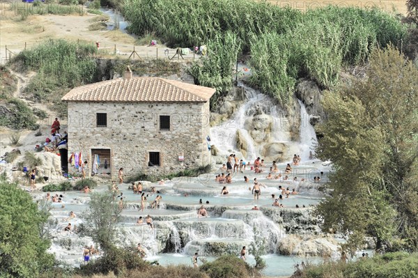 Terme di Saturnia, Cascate del Molino, waterfall, thermal spring, sulphurous thermal water,