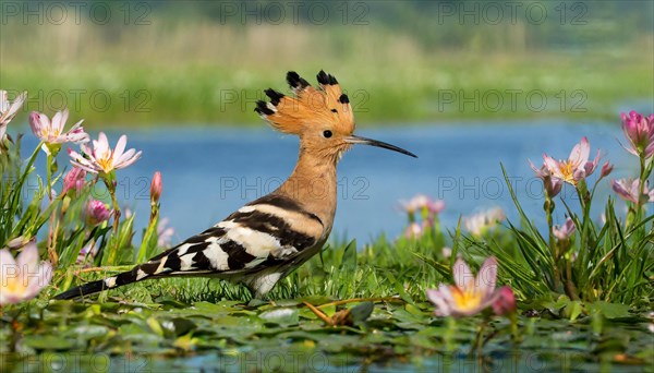 KI generated, animal, animals, bird, birds, biotope, habitat, a, individual, water, reeds, water