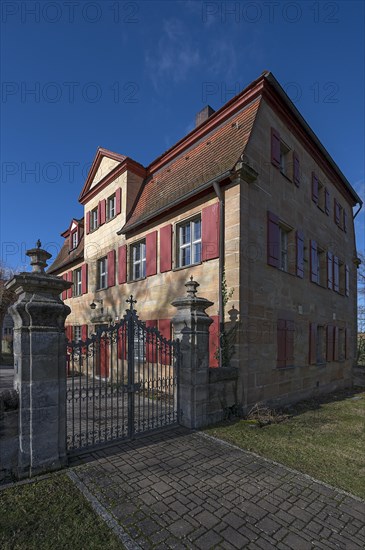 Historic vicarage from1734 of the St.Egidienkirche, Beerbach, Middle Franconia, Bavaria, Germany,