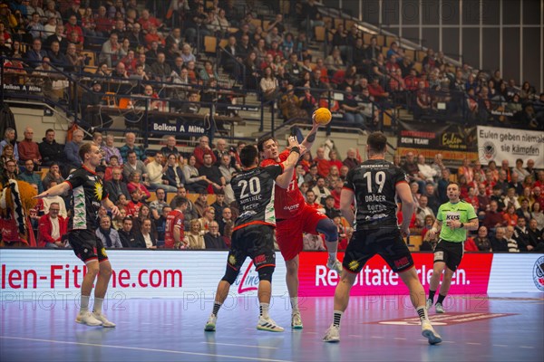 18.02.2024, 2nd HBL, German Handball League, matchday 21) : Game scene Eulen Ludwigshafen against