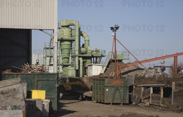 Sackers waste recycling centre machinery for metal processing, Claydon, Suffolk, England, United