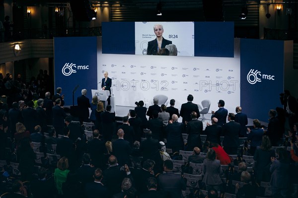 Yulia Navalnaya, woman (widow) of Alexei Navalny, recorded during a speech at the Munich Security