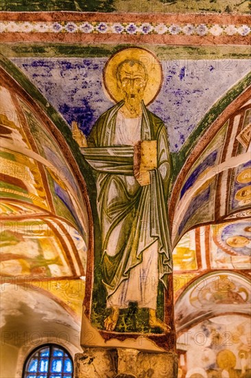 Crypt of frescoes from the 9th century under the main altar, Cripta degli Affreschi, Basilica of