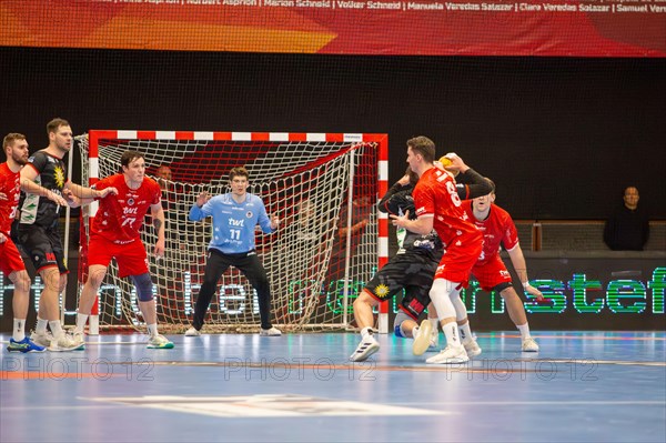 18.02.2024, 2nd HBL, German Handball League, matchday 21) : Game scene Eulen Ludwigshafen against