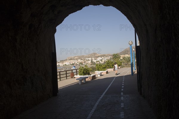 Walkway in former railway tunnels between La Cala del Moral and Rincon de la Victoria, Malaga