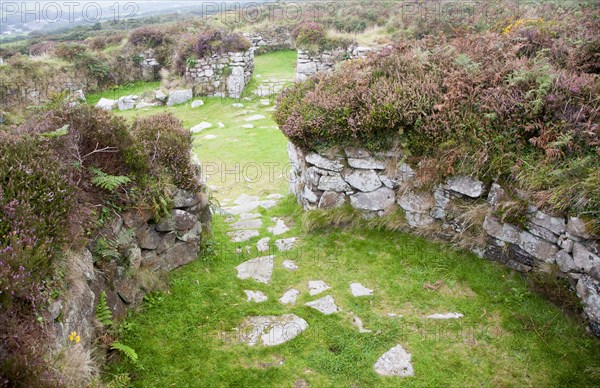 Chysauster Ancient Village is a late Iron Age and Romano-British village of courtyard houses in
