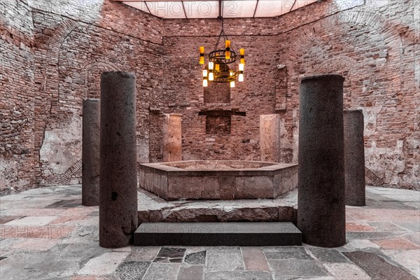 Baptistery, early Christian baptistery from the 5th century, basilica of Aquileia from the 11th