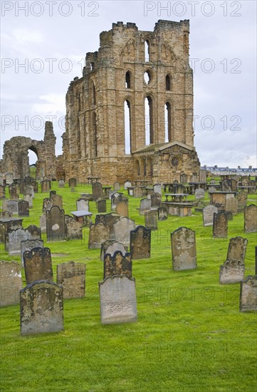 Eighteenth and nineteenth century gravestones at Tynemouth priory, Northumberland, England, United