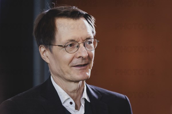 Karl Lauterbach (SPD), Federal Minister of Health, recorded during the weekly cabinet meeting in