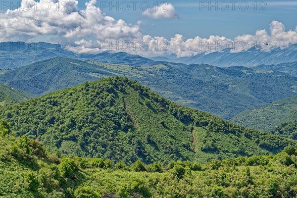 The southern Albanian mountain landscape on the western slope of the Tomorr massif m Tomorr