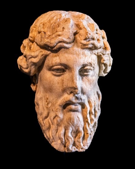 Head of Dionysus, 2nd century, National Archaeological Museum, Villa Cassis Faraone, UNESCO World