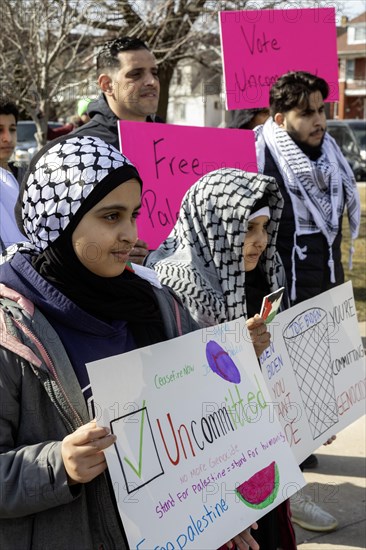 Hamtramck, Michigan USA, 25 February 2024, Two days ahead of Michigan's Presidential primary