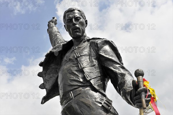 Memorial to Freddie Mercury, 1946, 1991, on the Quai de la Rouvenaz, Montreux, Canton of Vaud,