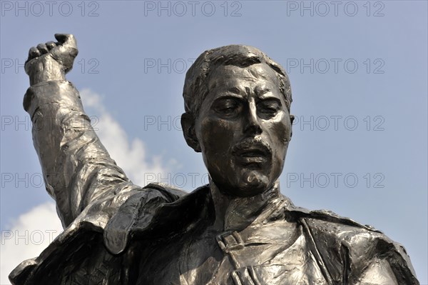 Memorial to Freddie Mercury, 1946, 1991, on the Quai de la Rouvenaz, Montreux, Canton of Vaud,
