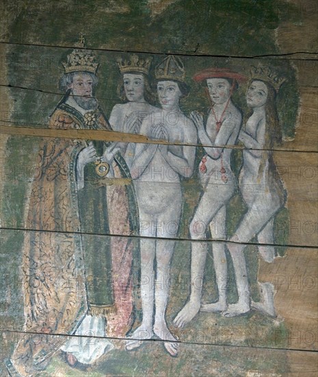 Early sixteenth century religious painting depicting the Day of Judgement called the Wenhaston