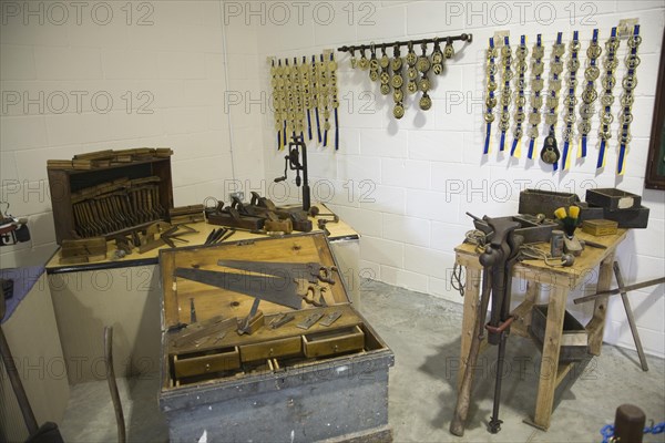 Horse stud, stables and tourist attraction at The Suffolk Punch Trust, Hollesley, Suffolk, England,