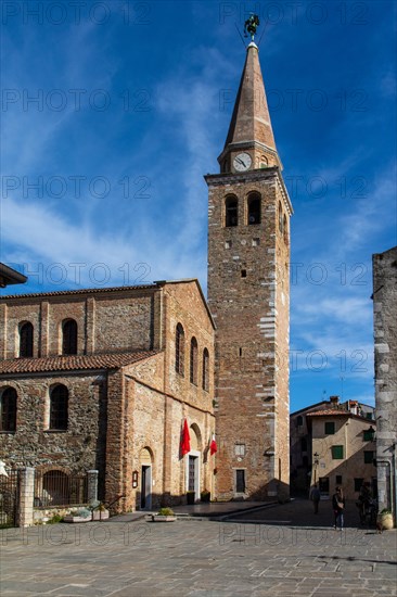 Old town with Basilica di Santa Eufemia, Citta vecchia, island of Grado, north coast of the