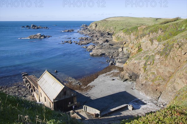 Lifeboat Station built in 1859, Polpeor Cove, Lizard Point, Cornwall, England, United Kingdom,
