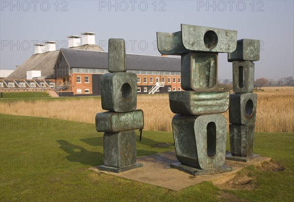 Family of Man sculpture by Barbara Hepworth, Snape Maltings, Suffolk, England, United Kingdom,