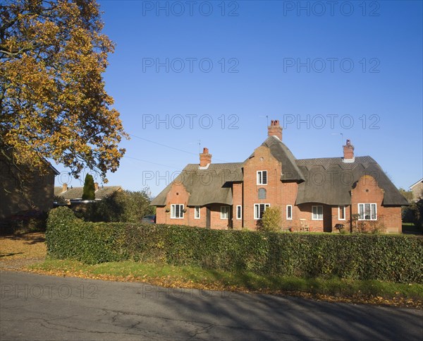 Almshouse building providing housing for the elderly, Wangford, Suffolk, England, United Kingdom,
