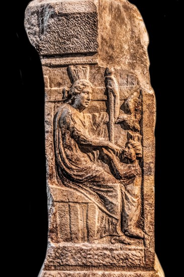 Votive altar with Aquileia and Roma, 238 AD, National Archaeological Museum, Villa Cassis Faraone,