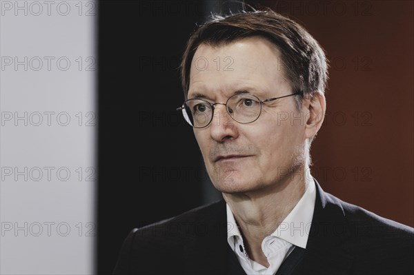 Karl Lauterbach (SPD), Federal Minister of Health, recorded during the weekly cabinet meeting in