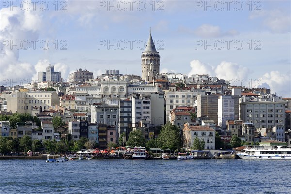 Golden Horn with Karakoey and Beyoglu neighbourhoods, Galata Tower, Istanbul, European part,