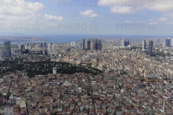 View from Istanbul Sapphire, to the south with Bosphorus and Marmara Sea, Levent, Besiktas,