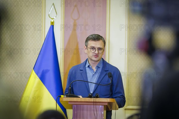Dmytro Kuleba, Foreign Minister of Ukraine, gives a press conference in Odessa. Odessa, 24.02.2024.