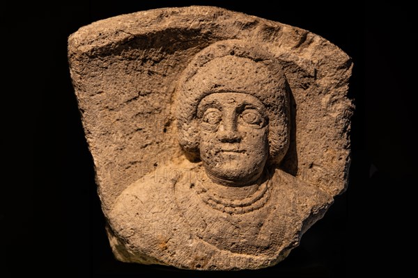 Female portrait with necklace, 4th century, National Archaeological Museum, Villa Cassis Faraone,