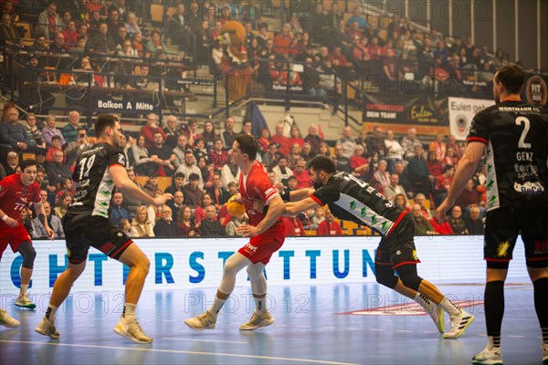 18.02.2024, 2nd HBL, German Handball League, matchday 21) : Game scene Eulen Ludwigshafen against